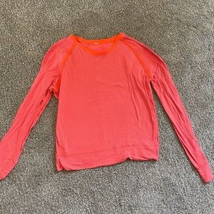 Lululemon neon crop long sleeve top